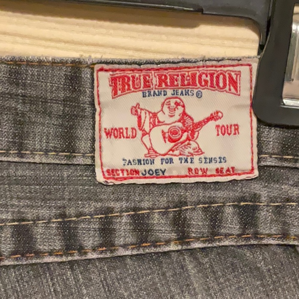 True Religion Jeans Grey orange stitching women’s Size 28 - Picture 5 of 11